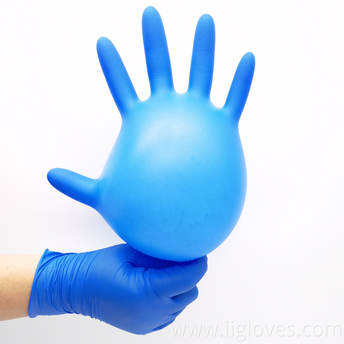 Customised experiment high quality blue glovent nitrile gloves individually packaged glove powder free blue for work